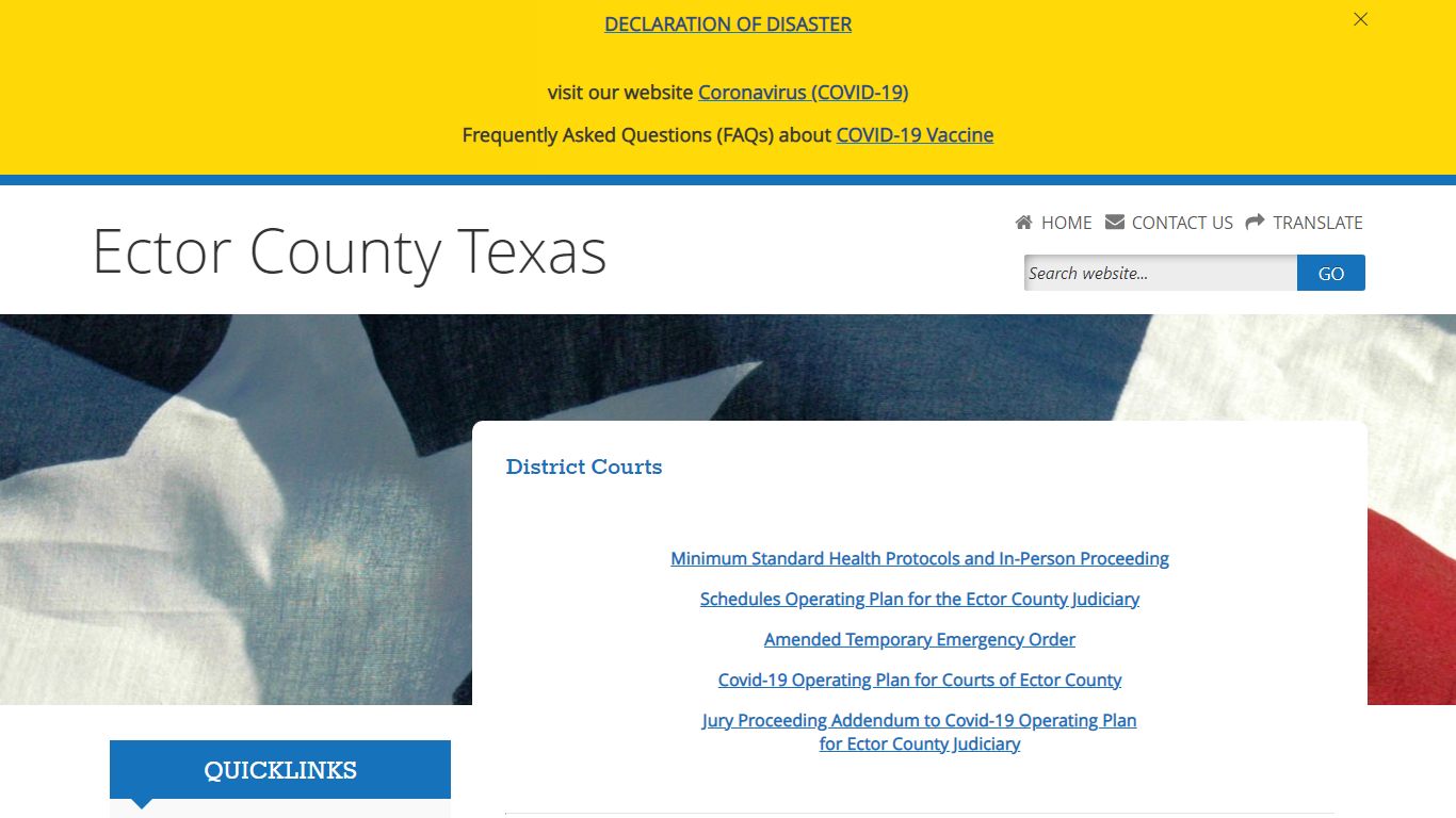 Welcome to Ector County District Courts Webpage!